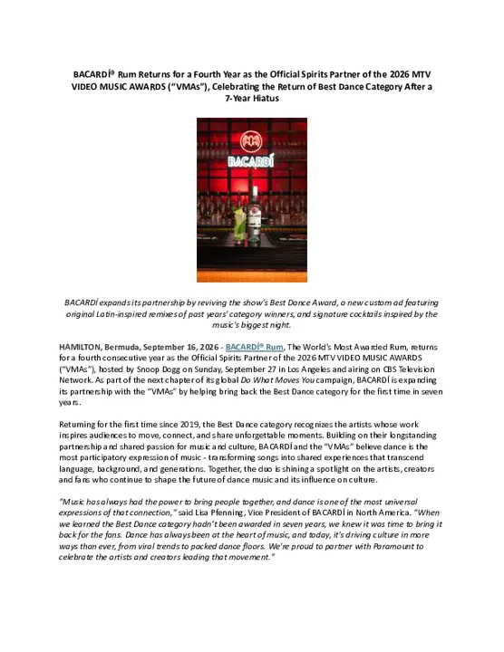 [EXT] 2026 VMAs x Bacardi - Press Release FINAL 9.15 (1).docx.pdf