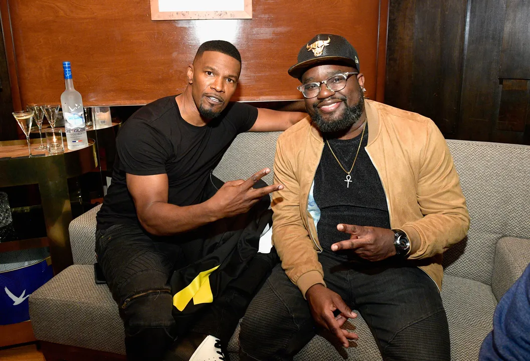 GREY GOOSE OFF SCRIPT MEDIA MIXER 2/5/18 LA USA JAMIE FOXX and LIL REL HOWERY - GETTY IMAGES MATT WINKELMEYER